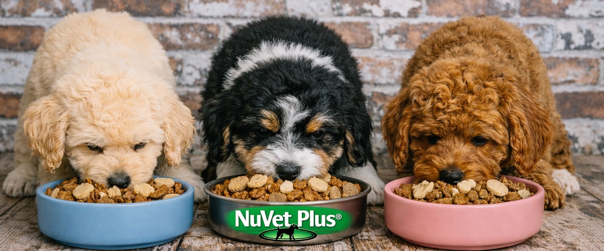 Cucciolini Doodles Puppies Enjoy NuVet Plus® Nutrition Labradoodle, Bernedoodle, Goldendoodle